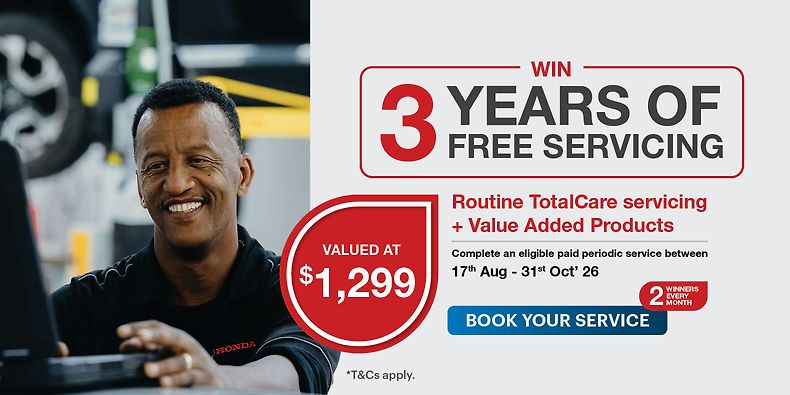 Your Next Honda Service Could Cover 3 Years of Servicing*