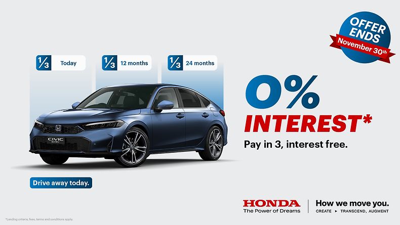 Pay in 3, Interest Free – Drive the Honda Civic Today